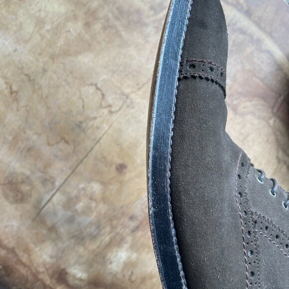Salvatore Ferragamo suede cap toe chocolate brown lace up oxford shoes main image 11